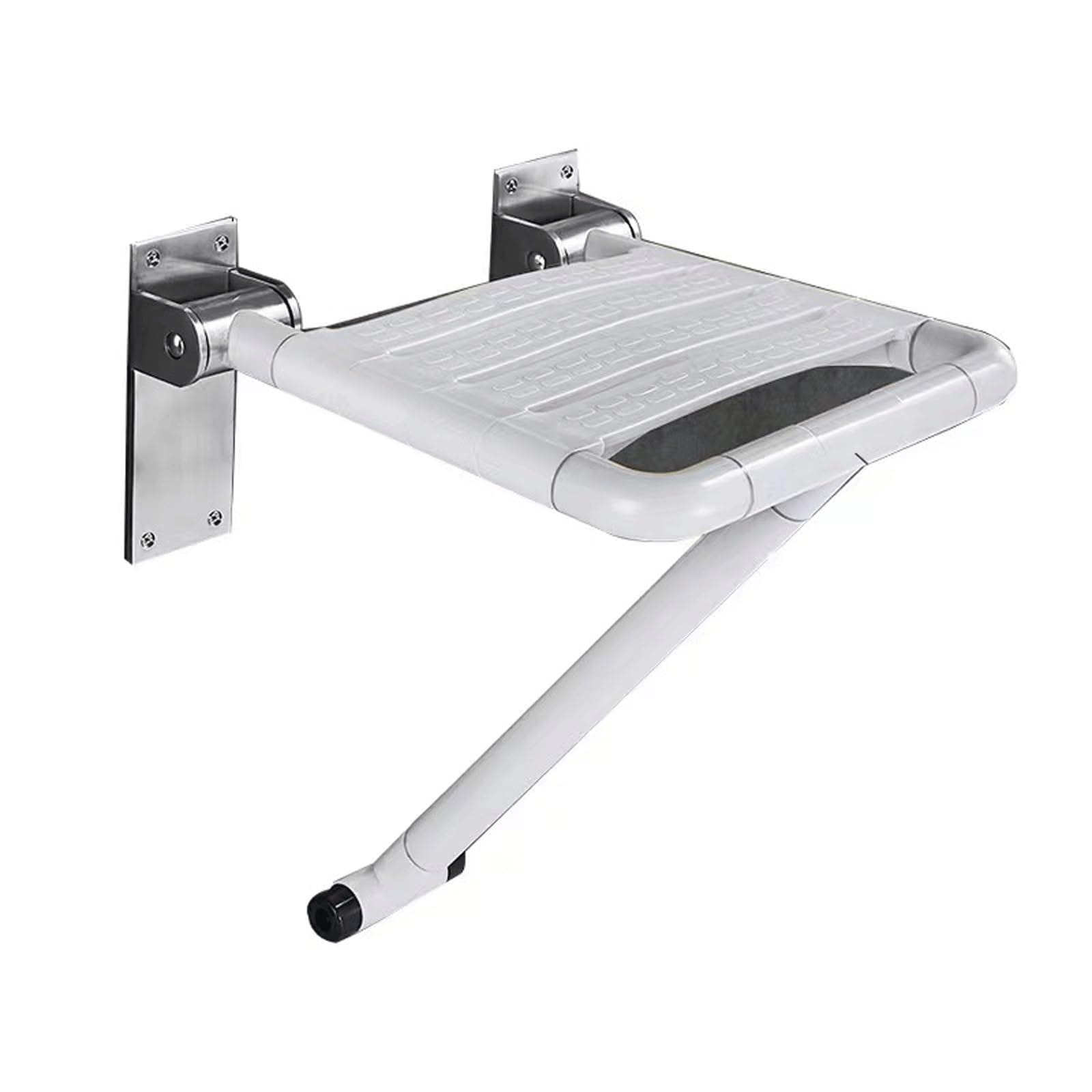 Silla plegable de baño, asiento de ducha plegable montado en la pared, taburete plegable de ABS accesible, capacidad máxima de peso de 300 libras, diseño plegable que ahorra espacio (blanco)