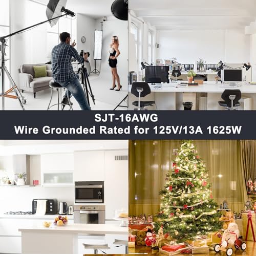 Image of Computer Y Splitter Power Cord, 3FT NEMA 5-15P to 2X IEC60320 C13 Female 2 Ways Outlet AC Power Cord, SJT 16AWG Universal Laptop 3 Prong Power Cable, C13 Y Spliiter for Monitor /TV /Printer