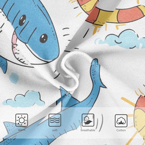 Wusikd Shark Blue Girls' Underwear Cotton Cute Girls Briefs Soft Toddler Underwear 2T3