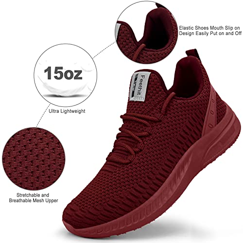Image of Feethit Mens Slip On Walking Shoes Blade Tennis Shoes Non Slip Running Shoes Lightweight Workout Shoes Breathable Mesh Fashion Sneakers