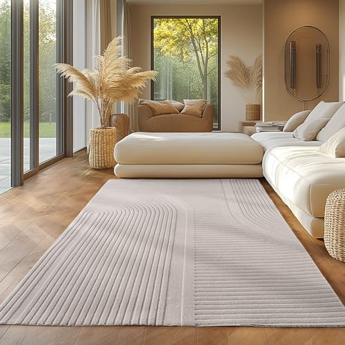 Tapis Scandinave Boho Crème Lavable Solution Anti Tache Salon Chambre SIMPEX - 2