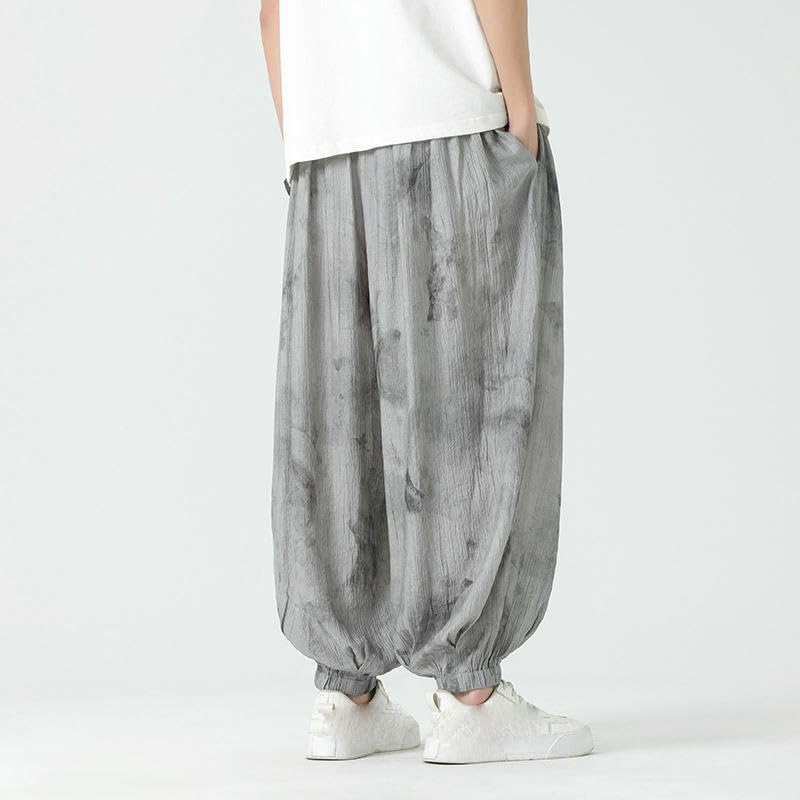 Men's Spring Summer Chinese Style Vintage Casual Loose Jogger Trendy Long Pants2