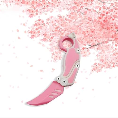 フィジェットナイフおもちゃ 3D重力印刷 フィジェット トイ 格納式ナイフおもちゃ 蝶爪ブレード 魔法小道具 ニンジンそわそわおもちゃ ストッキング詰め物 ギフト 子供 大人兼用 カブナイフ 不安ストレス解消 持ち運び簡単 再利用可能 (ピンク)