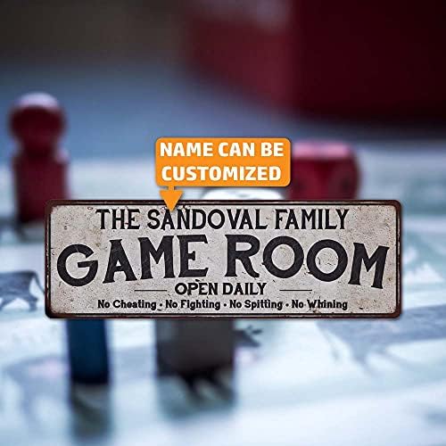 Vintage Game Room Sign - High Gloss Metal Wall Art