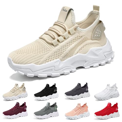 Women’s Casual Sneakers Breathable Mesh Lace - Up Shoes Work Gym Tennis Athletic Sports Comfort Shoes Non Slip Walking Sneakers Lightweight Soft Sole Jogging Shoe4
