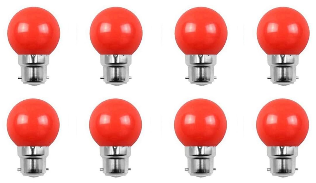 Aiwerttes 8 Pack Color LED Bulb B22 G45 2W,AC 220V-240V GolfBall Lantern Lighting Bulbs,Used for Outdoor Indoor String Lights,Non-Dimmable(Red)