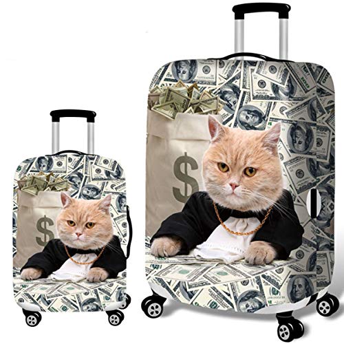Elastisch Kofferhülle Kofferschutzhülle Abdeckung Gepäck Cover Reisekoffer Hülle Koffer Schutzhülle Luggage Cover mit Reißverschluss Katze Muster(XL, 29-32 Zoll) Cover