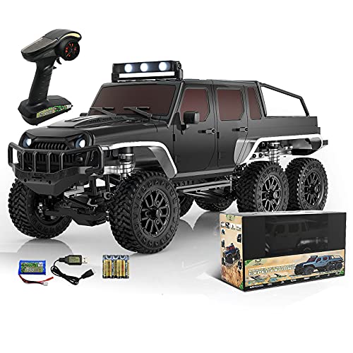 PANDA HOBBY RC Crawler 1/18 RC Rock Crawler 6x6, 6WD Off Road RC Cars for Adults,1:18 Scale RC Truck Cruiser Vehicle,RTR Remote Control Car,Waterproof All Terrains Hobby RC Model Car,Tetra18 X1,Black