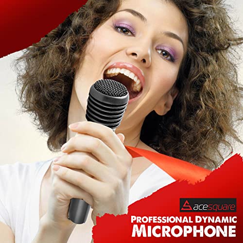 Image of VRJTEC Dynamic Microphone Karaoke with Wire Mike unidirectional Vocal Wired Dynamic Cardioid Microphone Wire for Solo Vocals & Karaoke Singing with 2 Meter Cable- Black Mic (Wired Mic 03)