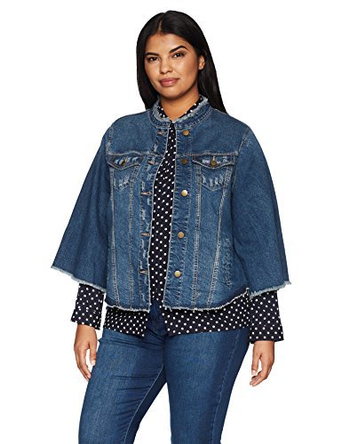Curvy Cropped Bell Sleeve Denim Jacket 