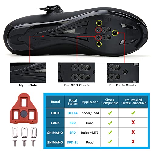 Image of Mens Womens Cycling Shoes Compatible with Pelaton Bike Shoes Road Bike Shoes Riding Bicycle Pre-Installed with Delta Cleats Clip Indoor Outdoor Pedal