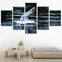 SIGNWIN 5 Panel Canvas Wall Art Birds Farmhouse/Country Group Group Multicolor Photography Realism Relax/Calm Warm for Home Decorations Ready to Hang - 60