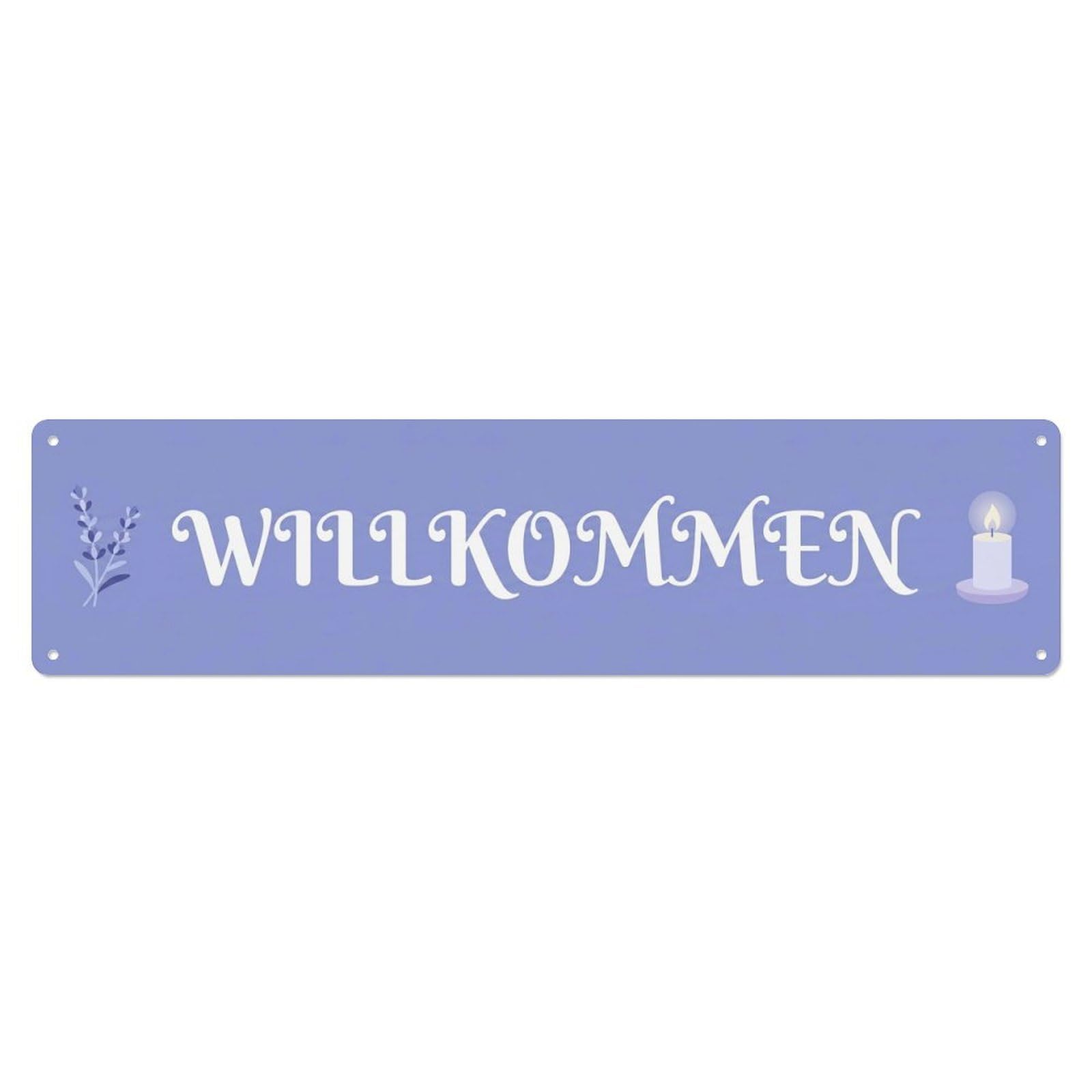 Periwinkle Lavender Spa Wellness Welcome Metal Tin Sign Plaque Wall Decor for Cafe, Club Bar, Office, Home Garden Metal Poster 4x16Inch