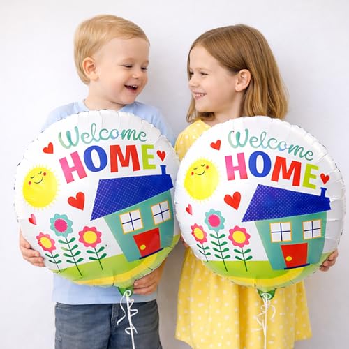 Image of Rozi Decoration Welcome Home Foil Balloons Set for Party Decoration, House Theme Round Balloons for Family Celebration, Homecoming Event, Surprise Decor and Special Occasion Setup Pack of 2 Pcs