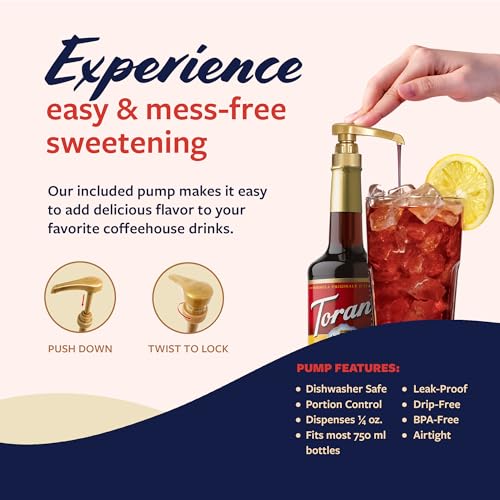 Image of Torani Huckleberry Syrup for Drinks, Flavoring for Iced Tea, Lemonade, Sodas, and Cocktails, Pump Included, 25.4 Oz