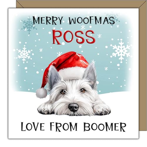 Personalised Dog Christmas Card – West Highland Terrier – Xmas Cards for Dog Mummy or Daddy from Your Doggy