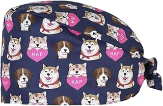 CRLLDPM Gorro cirúrgico mulher gorros de trabalho com botões capuz turbante estampado ajustáveis com faixa para o suor gorro cozinheiro cozinha com saco de de cavalo gorros de duche cirúrgico mulher