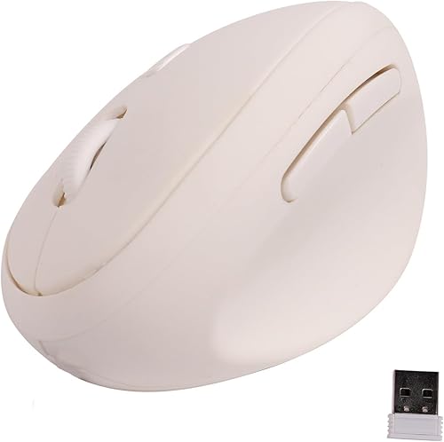 Ratón ergonómico inalámbrico para computadora, blanco, unisex