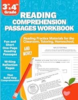 3rd and 4th Grade Reading Comprehension Passages Resource Workbook: Reading Practice Materials for the Classroom, Tutoring, Homeschool and More! Fun ... Pages That Help Build Comprehension B0D78R8S3L Book Cover