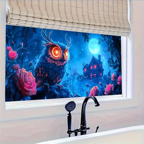 Vinilo decorativo Halloween búho 39.3x17.7 pulgadas miniatura 5