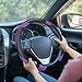 AMZAUTO Carbon Fiber Car Steering Wheel Cover, 15 Inch Universal Leather Elastic Steering Wheel Protector, Anti-Slip Automotive Interior Accessories for Most Car Models (Black & Purple)