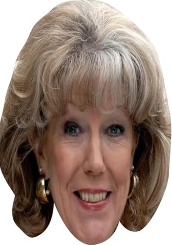 FoxyPrinting Audrey Roberts Celebrity Cardboard Party Face Mask – Coronation Street Star, Funny Soap Star Party Prop, Fancy Dress Costume Accessory for Hen Do, Stag Do, Birthdays & TV Theme Events