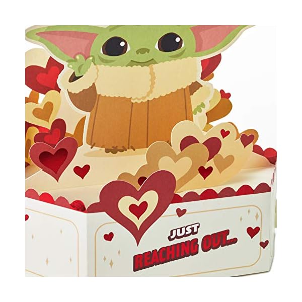 Hallmark Paper Wonder Star Wars Baby Yoda Pop Up Valentines Day Card, Love Card, Anniversary Card (Reaching Out… – Bild 5