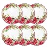 UPware Melamine Dinner Plate Set of 6 BPA Free Dishwasher Safe Round Plates Dinner Dishes for Main course Pasta and Salad 11 Inch Dinner Plates Poinsettias