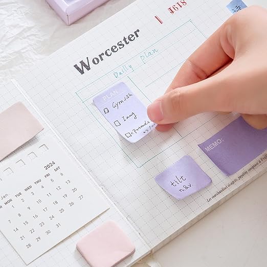 Image of 210 Sheets Colorful Sticky Notes | Mini Pastel Tabs | Self-Adhesive Memo Pads for Notes-4 Size, Reminders, Planners, Study, Office & Creative Journaling, Reminders, and Creative Ideas (Multi Color)