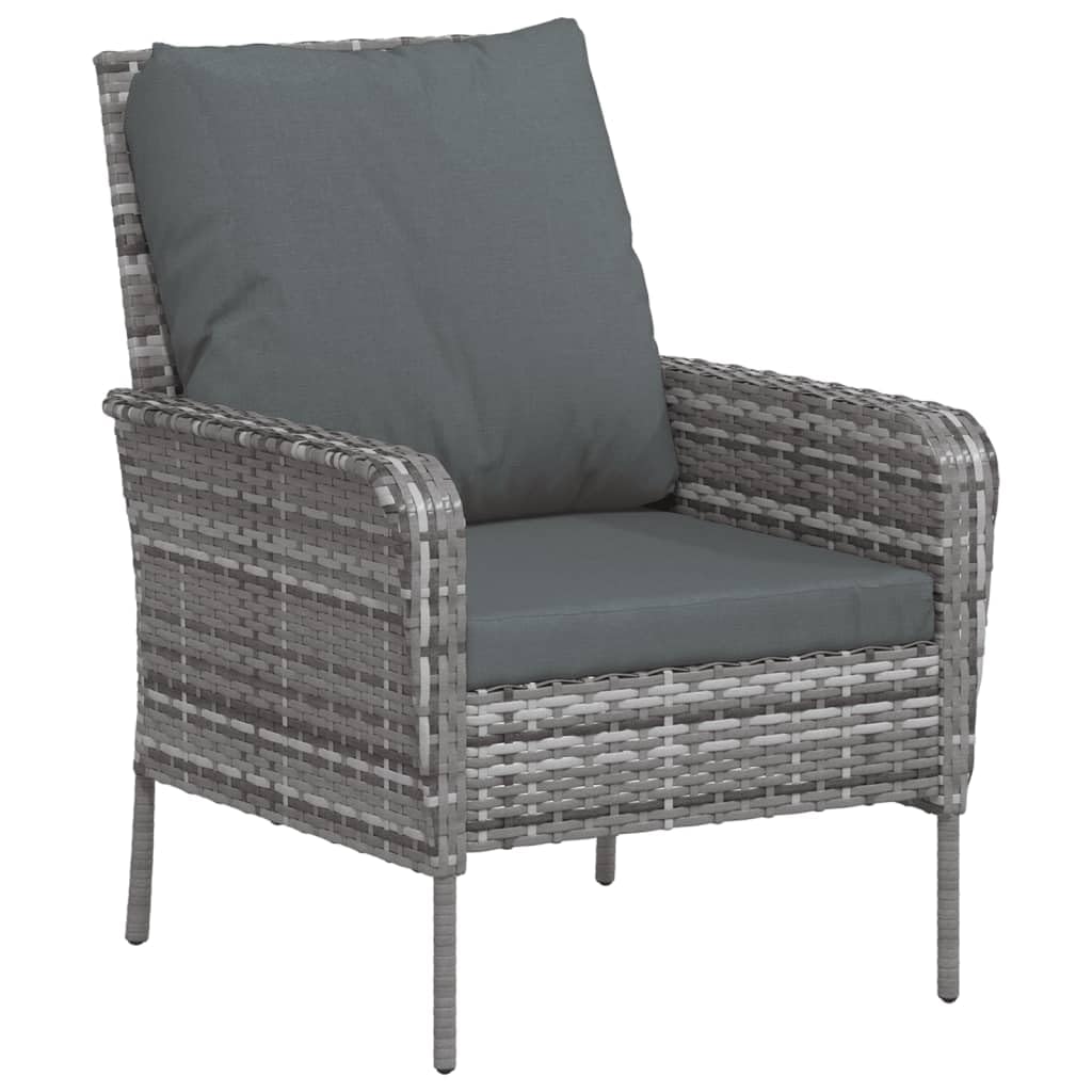 Poltrona da giardino con poggiapiedi in rattan sintetico grigio sedie da esterno resistente alle intemperie, poltrone per terrazze, mobili da giardino, poltrone da giardino