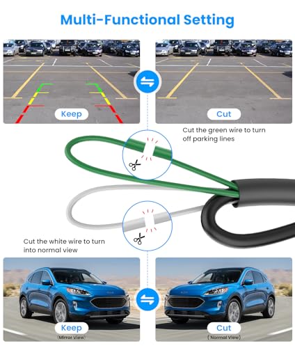 AUTO-VOX Backup Camera for Truck Plug and Play: 4.8" 1080P Stable Signal Clear Night Vision Rear View Camera System, IP69K Waterproof 3X Zoom Back Up Camera for Car SUV Pickup Van