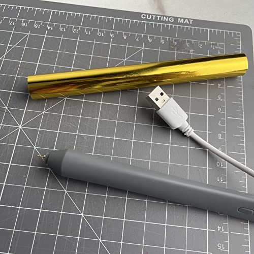 Sunmaio Heat Foil Pens With 4 Size Metal Tips & 1Pc Heat Activated Foil Roll Sets For Card Making Scrapbooking Tools All In One Kits Drawing Pen Usb Powered Dc5V Foil Quill Starter Kits, Gray #TOP4