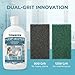 TONBEEN Hard Water Stain Remover Paste with Polishing Pads Calcium & Limescale Cleaner for Shower Glass, Shower Doors & Tiles, Includes 800 & 1200 Grit Pads, 500ml, 16.9fl oz