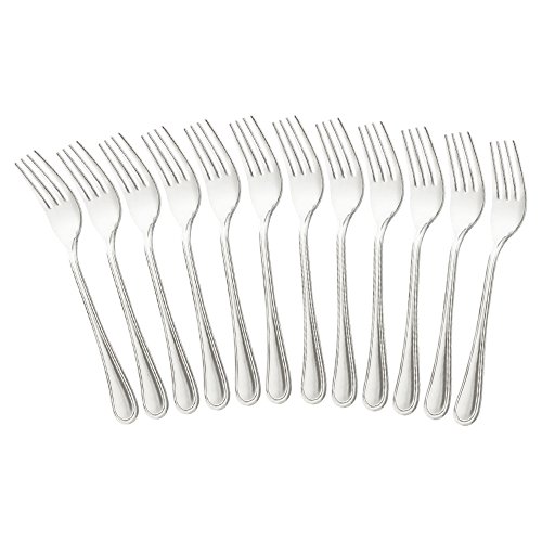 COM-FOUR® horquilla para pastel 12x de acero inoxidable - cubiertos elegantes en un diseño simple - horquillas para postres pequeñas - horquillas de inicio - 14,5 cm