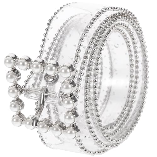 TENDYCOCO 1pc Transparent Waist Belt for Women Punk Style Thin Belt with Square Buckle for Jeans Vintage Fashion Accessory for Daily Wear and Special Occasions Idea