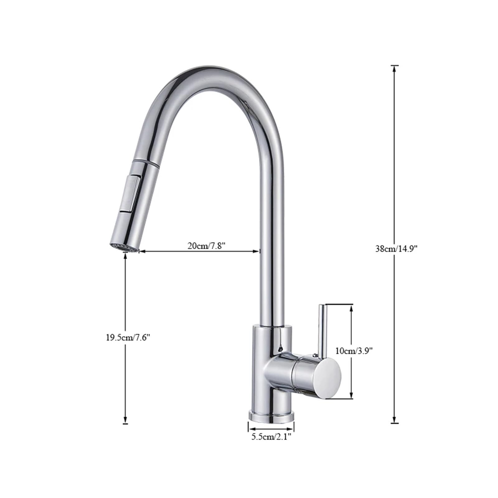 ISCBAFYX Grifo de Cocina extraíble Giratorio de 360° con Mezcla de Agua fría y Caliente