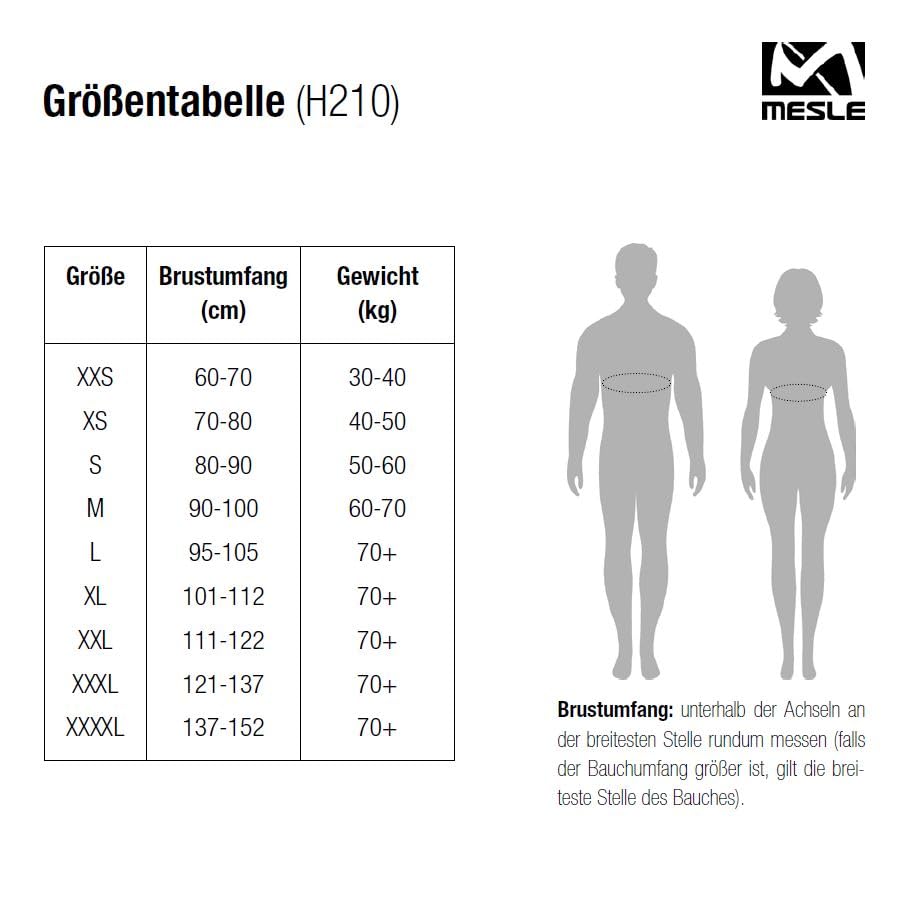 MESLE Schwimmweste H210, 2XS-4XL, Schwimmhilfe für Erwachsene & Kinder, Leichte 50N Auftriebsweste Herren & Damen, Prallschutzweste für Jetski, SUP, Wasserski, Kajak, Wakeboard