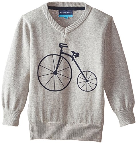 Andy & Evan Little Boys' Grey Bicycle Sweater