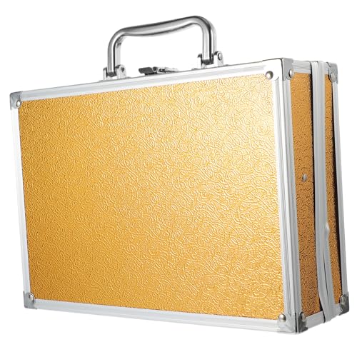 Aluminum Alloy Tool Case Portable Multifunctional Briefcase Clasp and Reinforced Corners for Men Storage Needs for Tools and Instruments