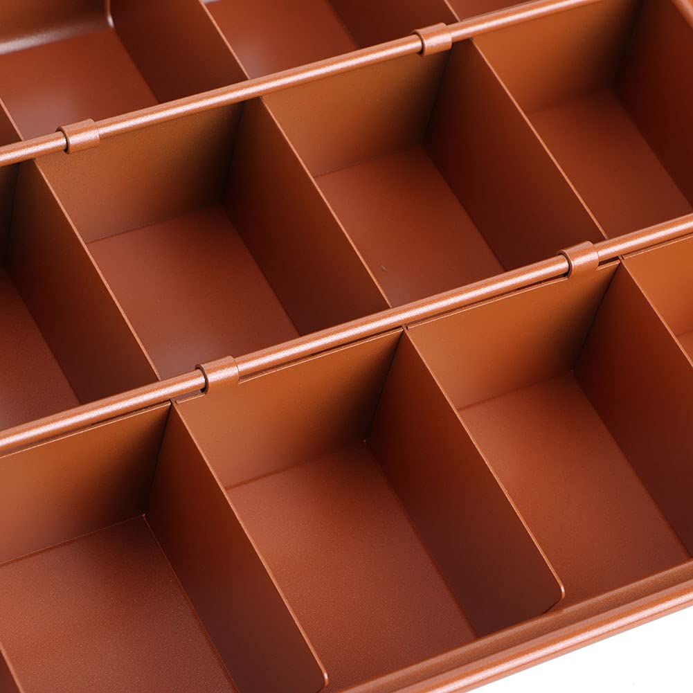 Non Stick Brownie Pan Baking Tray Chocolate Cake Mold with Dividers Kitchen Utensil for Home Baking Stainless Steel 32x20.5x5.5cm