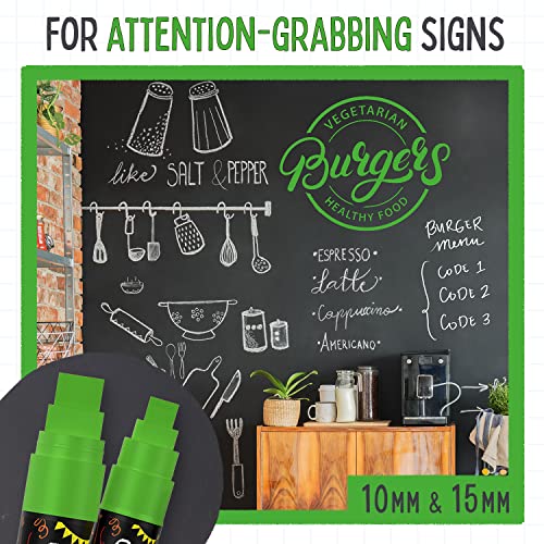 5 Green Chalkboard Chalk Pens - Green Dry Erase