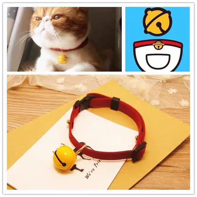 Amazon | 猫 首輪 鈴 ネコ 首輪 猫くびわ 黄色い鈴付き かわいい  