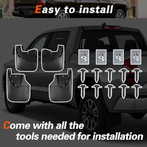 Image of Mud Flaps Compatible with for Toyota Tundra 2007-2021 Without Fender Flares Mud Guards for Trucks 4pcs Splash Guards Front & Rear Side