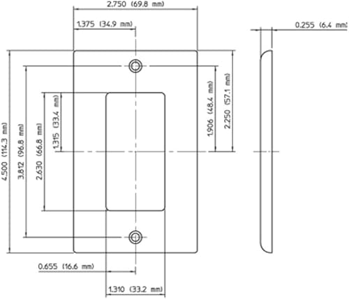 Miniatura 2 de Leviton 80401-I - Placa decorativa GFCI para pared, tamaño estándar, con 1 ventana, termoestable, montaje para dispositivo, color marfil