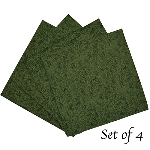 Servilletas de Tela Cuadradas Verdes Floral x4 miniatura 4