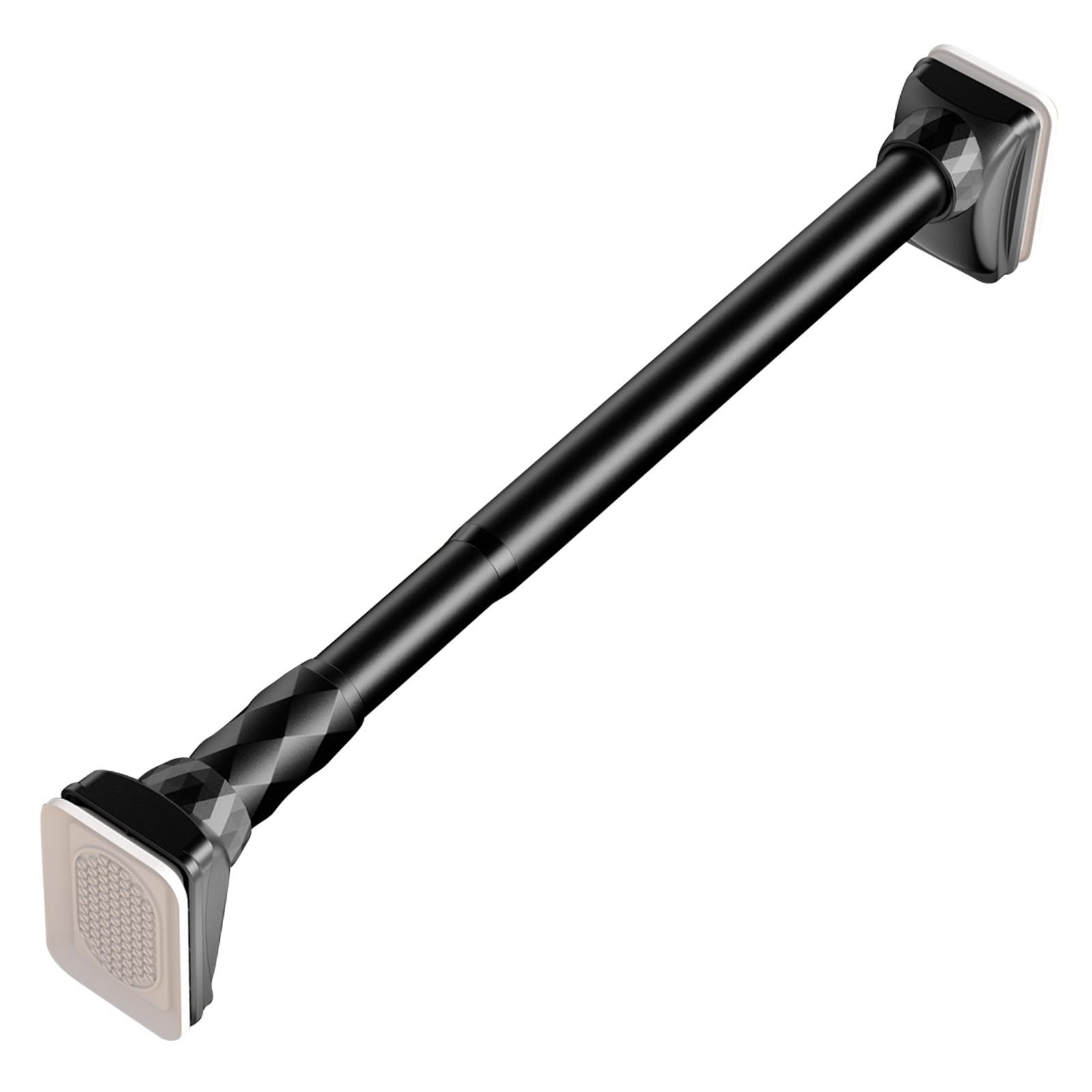 GLDYTVF No Drill Telescopic Curtain Rod - Heavy Duty Adjustable Tension Pole for Renters Fits Bathroom Windows & More Black (160-250cm/5.2-8.2ft)