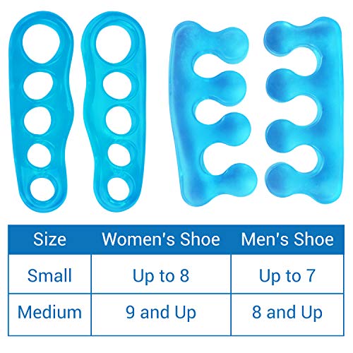 Vivesole Toe Stretchers (4 Pieces) - Silicone Gel Separators - Therapeutic Spa Spreaders For Plantar Fasciitis, Bunions, Overlapping Hammer Toe Spacers - Metatarsal Yoga Cushion #TOP5