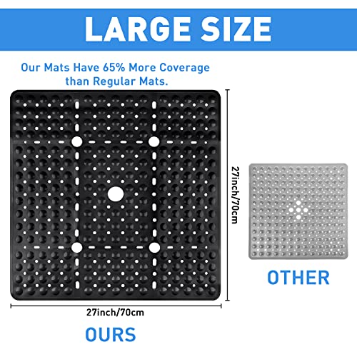 ZOKBOM Square Shower Mat Non Slip 70x70cm, Black, 70 x 70 cm (Square) - Image 2
