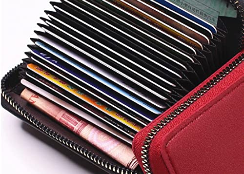 Image of VOGARD Unisex PULeather Wallet with Zipper | RFID Blocking Card Holder Zipper Wallet (POP51-Red)