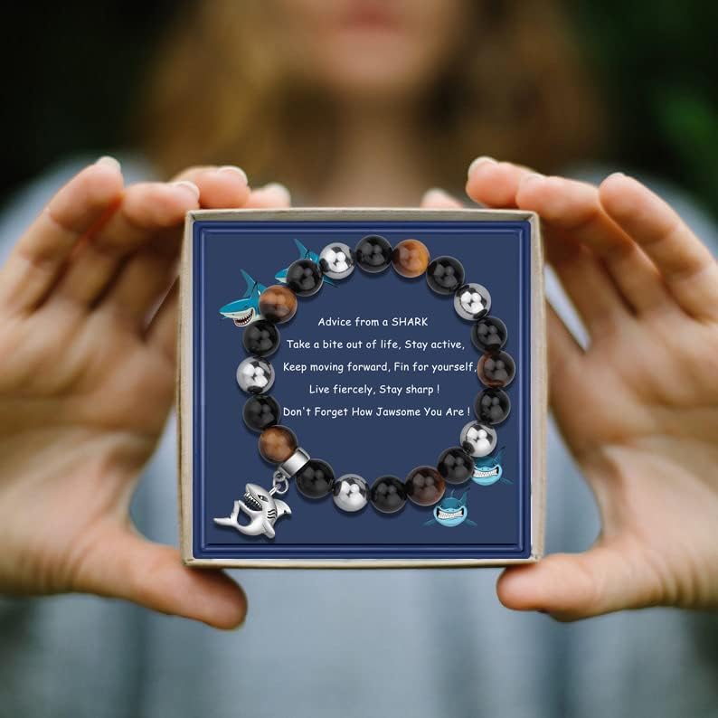 Miniatura 6 de Pulsera de tiburón, espíritu de tiburón, regalo de animales para amantes de tiburones, dije de tiburón, regalo de animales de océano, regalo de